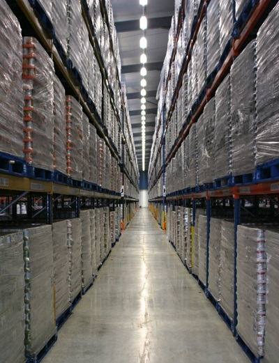 A Big Warehouse Store Aisles - Inside The Large Storage Area.